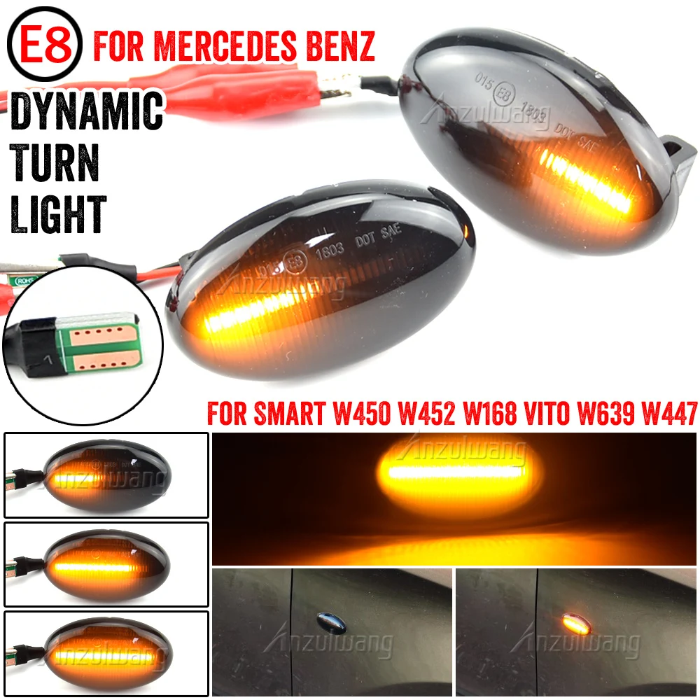 

Dynamic LED Side Marker Light For Mercedes Benz Smart W450 W452 A-Class W168 Vito W639 W447 Citan W415 Turn Signal Lights