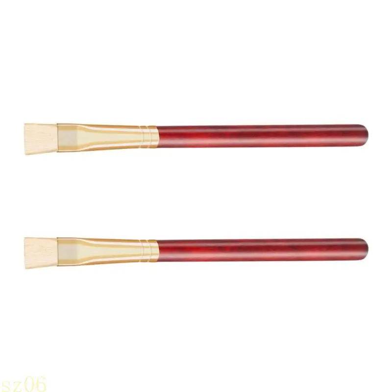 Q2Q4 2 Piece Multiple Surfaces Cleaning Brushes Horsehair Nylon Bristles Wooden Grip