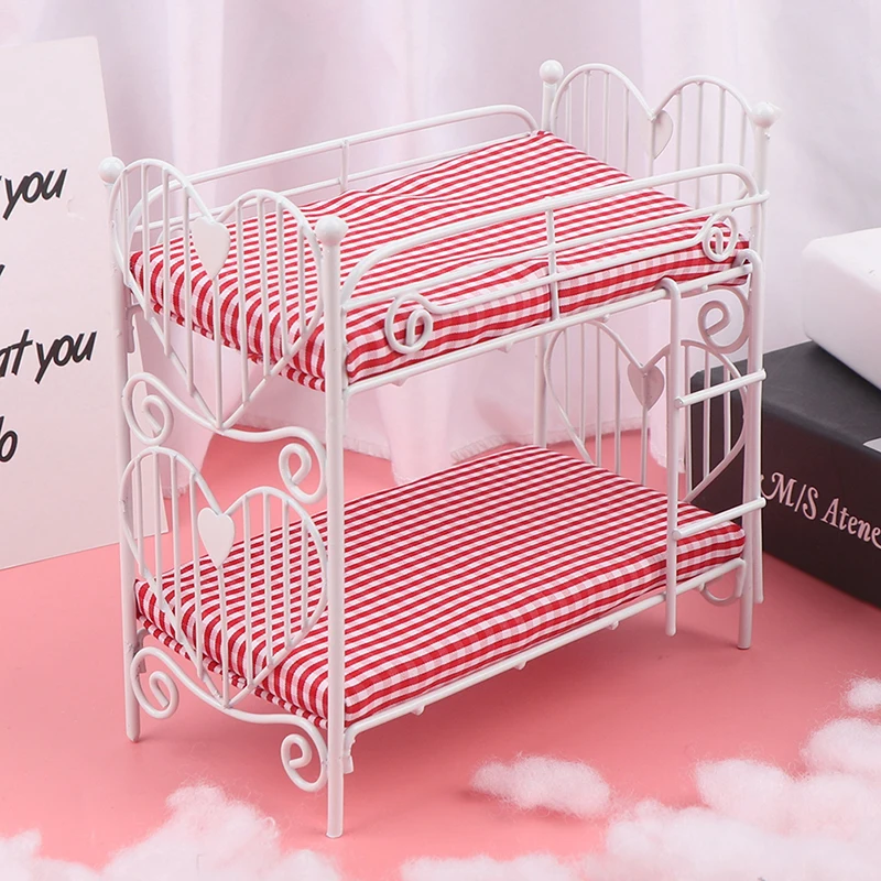 1:12 Dollhouse Miniature Bunk Bed Doll House Bedroom Furniture Doll House Accessories New