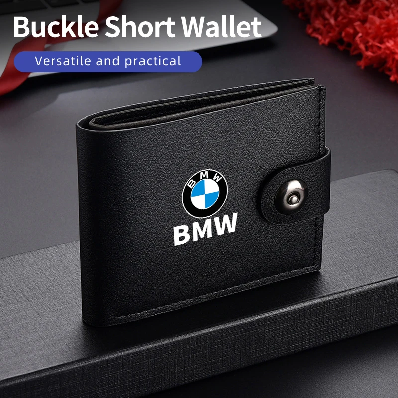 Car Leather Men\'s Wallet Coin ID Credit Card Holder For BMW E87 E90 E60 I01 F25 F26 F44 F45 E36 E34 E39 F01 E70 E53 F10 F30 F20