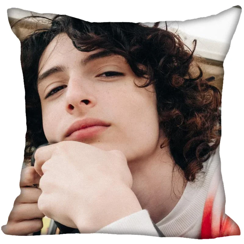 New Finn Wolfhard Pillow Cover Bedroom Home Office Decorative Pillowcase Square Zipper Pillow Cases 45X45CM Satin Soft No Fade