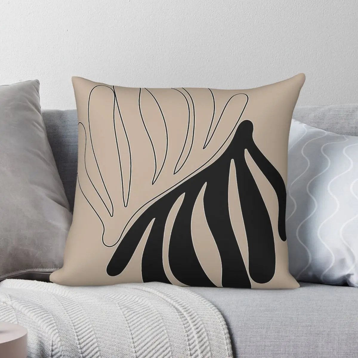 Matisse Flower Cutout Square Pillowcase Polyester Linen Velvet Creative Decor Pillow Case Sofa Seater Cushion Cover Wholesale