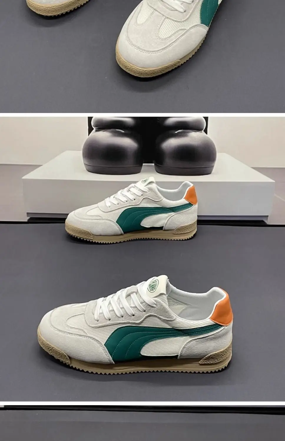 Atmungsaktive, weichsohlige, bequeme Freizeitschuhe für Herren in Übergröße, Frühling/Sommer, Mesh, Low-Top-Plateau-Sneaker, Schnürschuhe, flache Schuhe – Detail 8