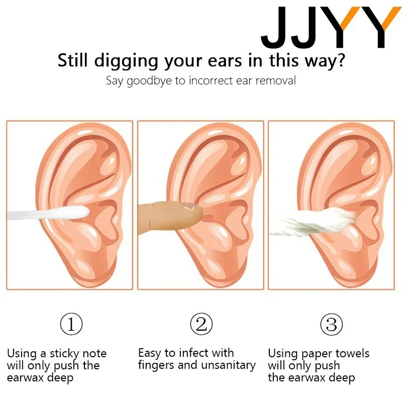 JJYY 6pcs/set Ear Wax Pickers Stainless Steel Earpick Wax Remover Curette Ear Pick Cleaner Ear Cleaner Spoon Care Ear Clean Tool