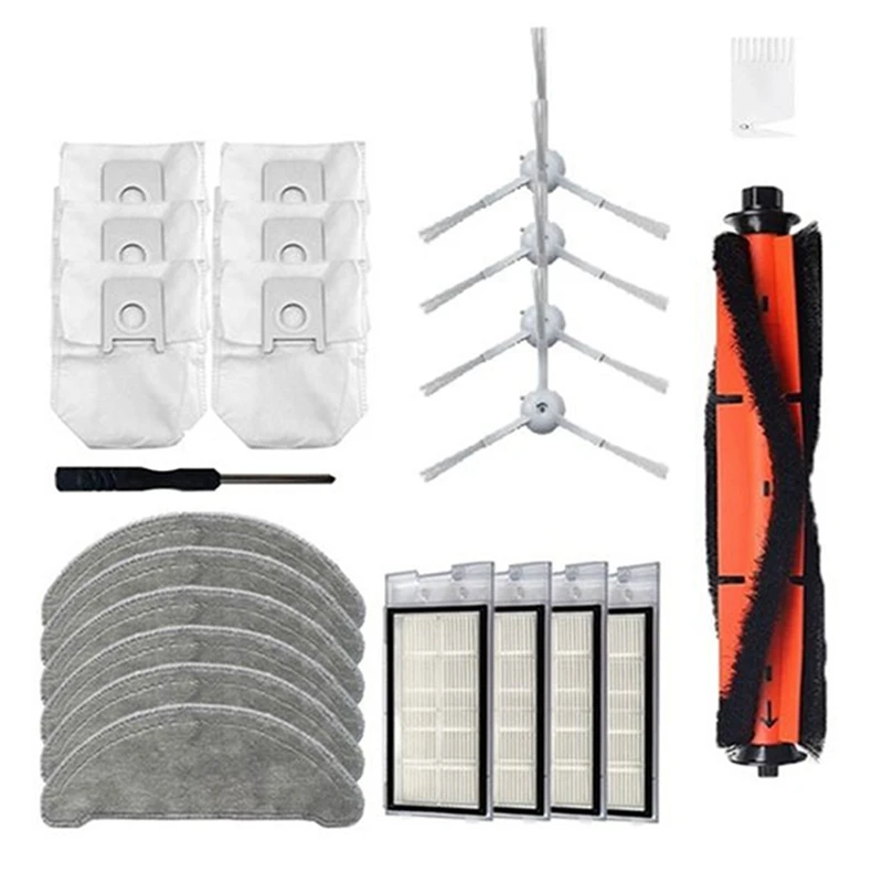 อุปกรณ์เสริมสำหรับ Xiaomi roidmi EVE PLUS หุ่นยนต์ดูดฝุ่นทำความสะอาดผ้าซับชิ้นส่วนอะไหล่ถุงกรอง HEPA