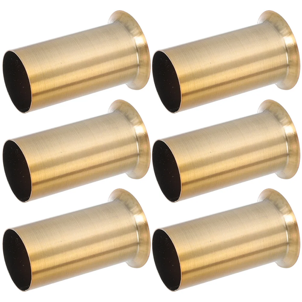 

6pcs Flanging Sleeve Lamp Base Sleeve E14 Socket Chandelier Lamp Holder Tube Iron Material Heat Resistant Rustproof Durable