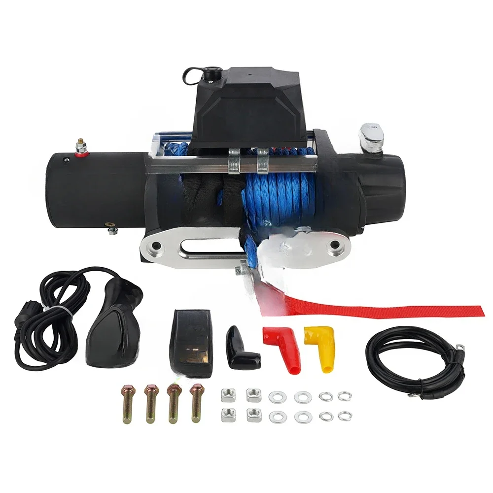 

Waterproof 12v Electric Recovery Winch 13000lb 4x4 Synthetic Rope for Winches
