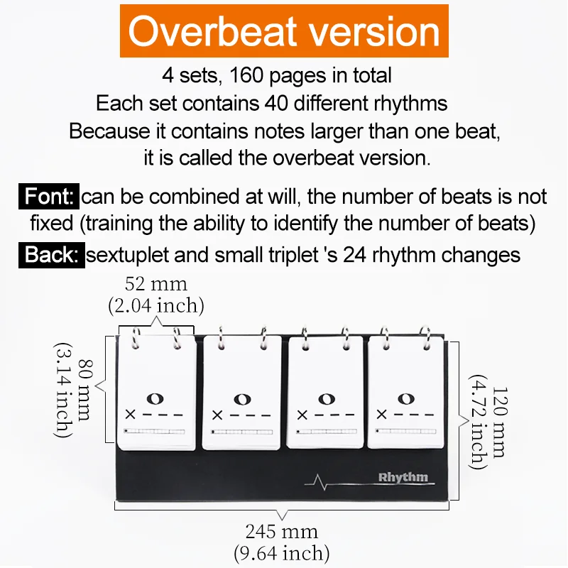 Rhythm Practice Card Visual Card Note Portable Training Flashcard Music Teaching Props For Piano Drum Guitar Beginners