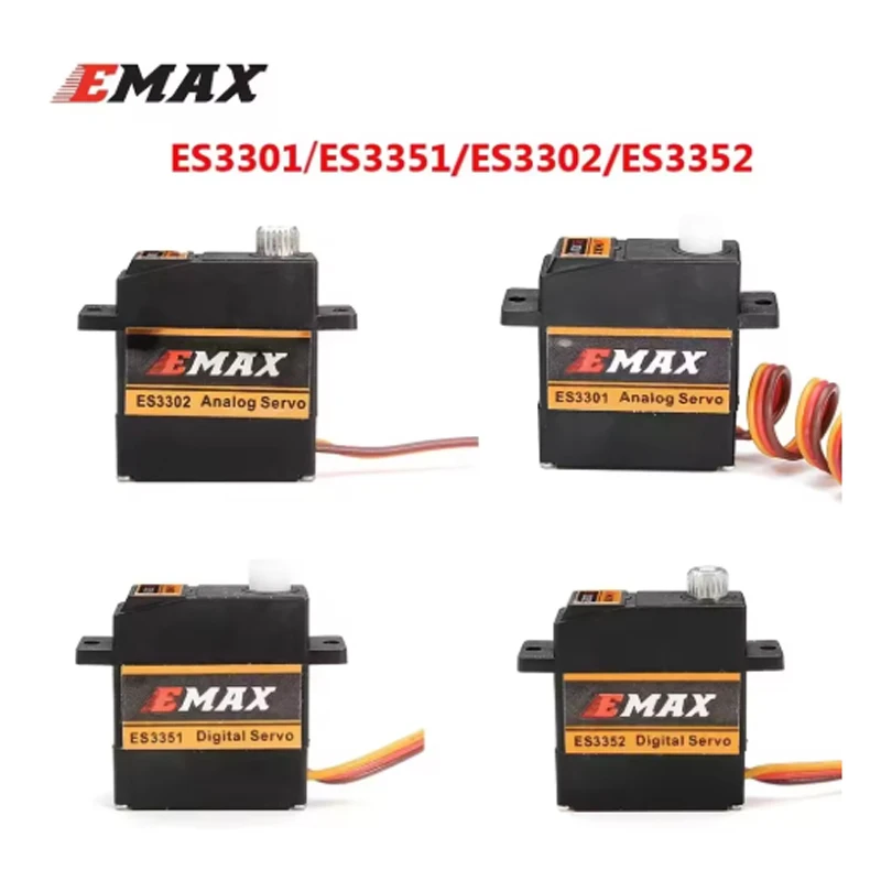 

EMAX ES3301 ES3351 ES3302 ES3352 9mm 4.8-6V Analog / Digital Servo Metal Gear For RC Glider Rc Airplane RC Drone