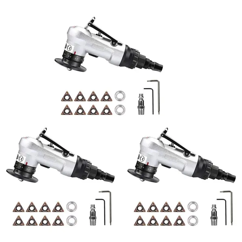 

ABJN-3X Mini Pneumatic Chamfering Tool With Replace Blades Inserts And Bearings, 45 Degree Air Chamfer Deburring Tool