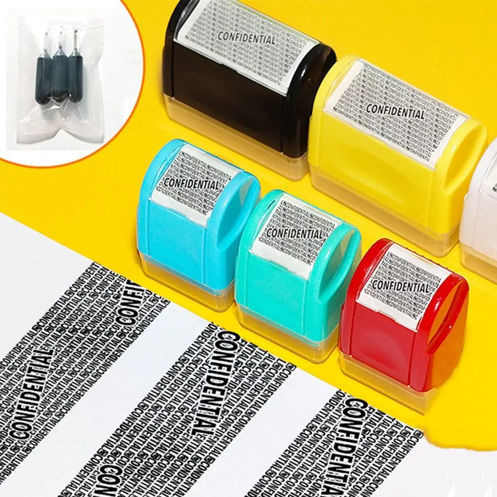 Leakproof Identity Theft Protection Roller Stamp Portable Roller Stamp Manual Roller Stamp Ink Refill Hide ID