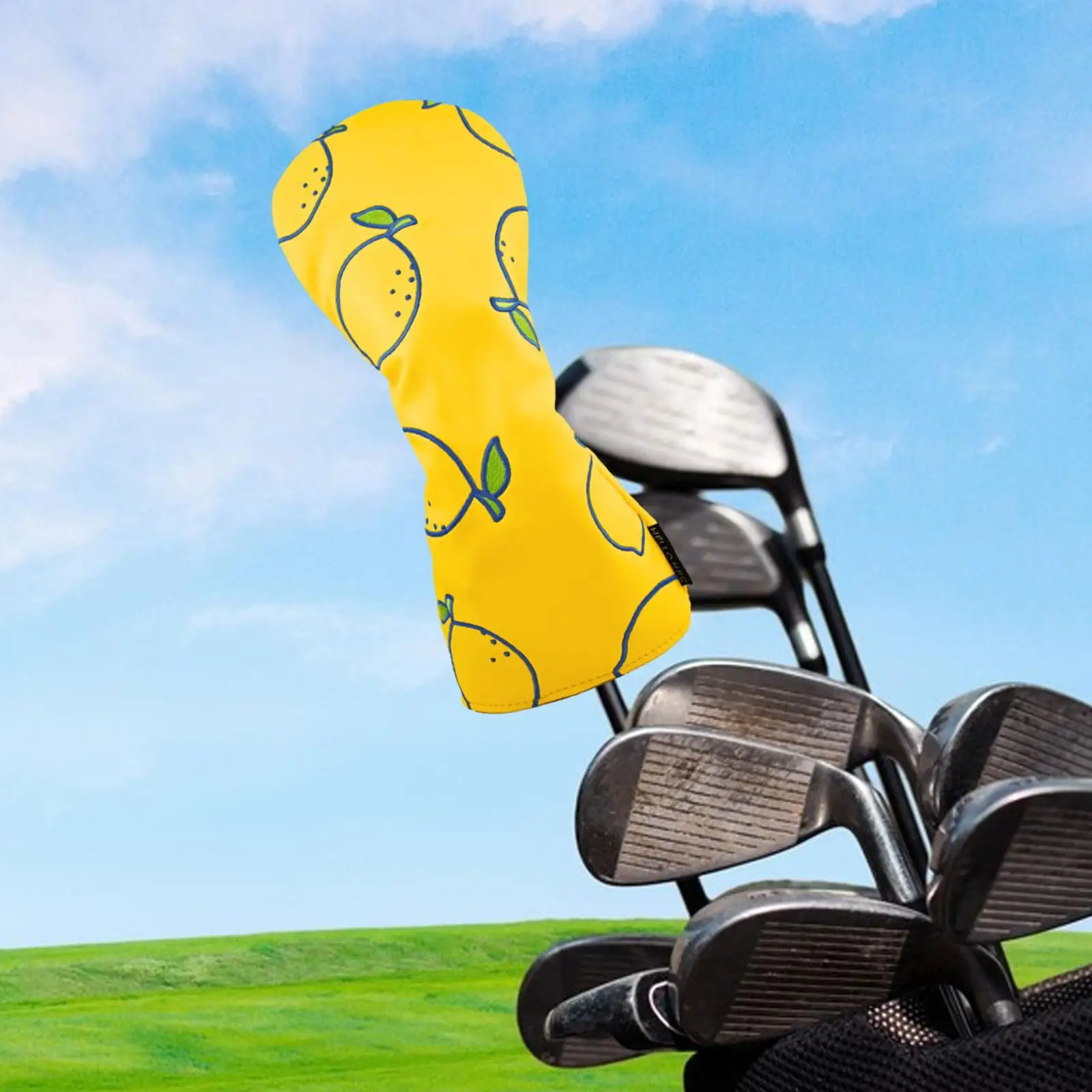 Waterproof PU Leather Golf Club Head Cover Lemon Design Wear Resistant Protection for Golfer Accessories