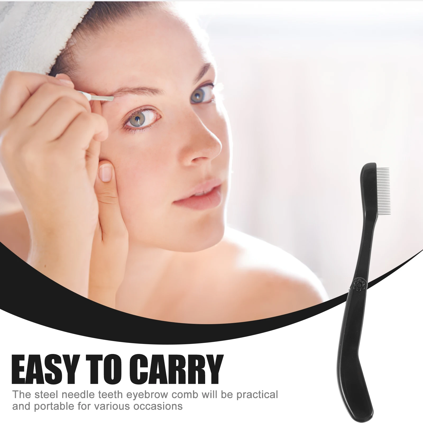 2Pcs Tragbare Wimpern Kamm Augenbraue Kamm Metall Lash Separator Werkzeug Wiederverwendbare Make-Up Pinsel Frauen Werkzeug