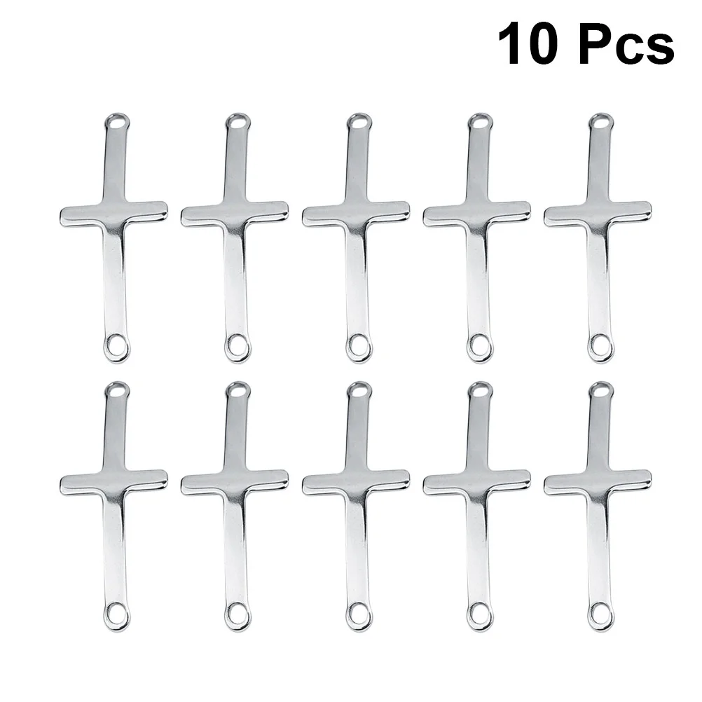 10 Pcs DIY Jewelry Making Accessories Cross Stainless Steel Pendant Sweater Chain Stylish Fine Workmanship