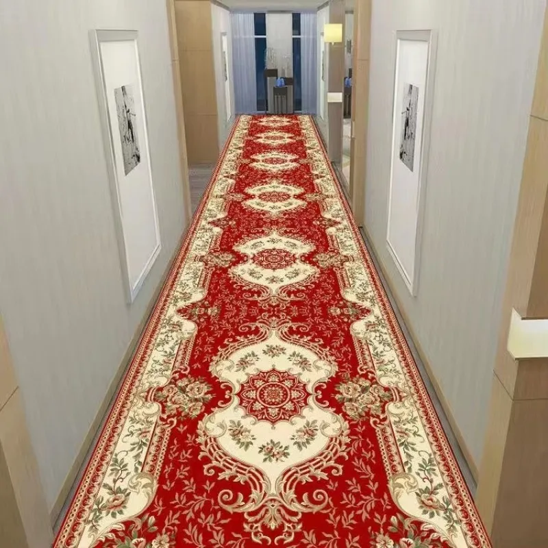 European Luxury Long Corridor Carpet Hotel Lobby Passageway Runner Washable Room Decoration Floor Mats Stairway Hallway Rugs