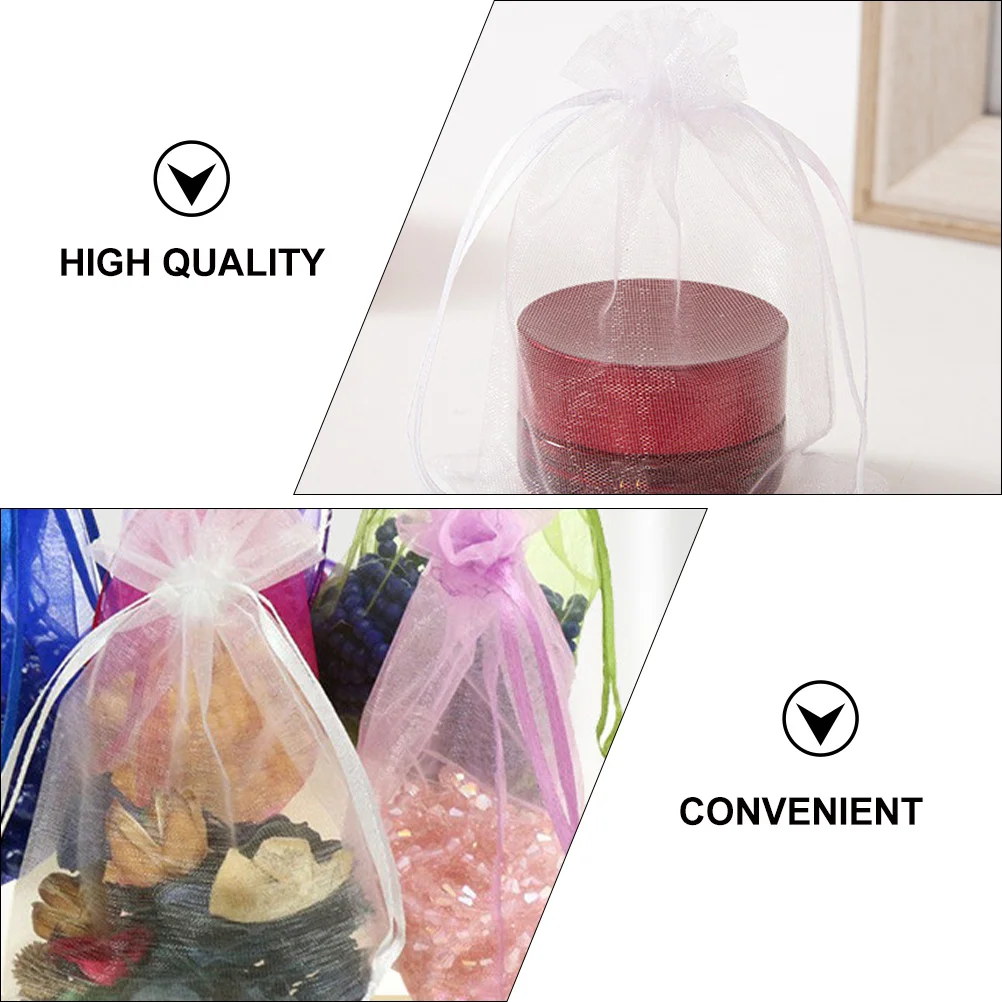 

100 Pcs Drawstring Yarn Bag Gift Party Favor Bags Twine Packaging Jewelry Pouch Fabric Mesh