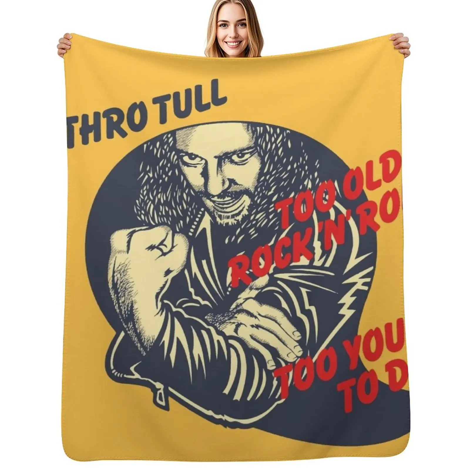 Too Old To Rock (HQ) Throw Blanket Soft Breathable Blanket for Night Sleeping