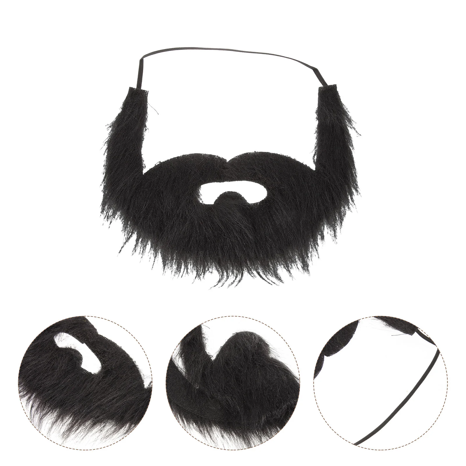 2 Pcs Fake Beard Party Supply Lint Mustache Stage Cosplay Movie Props Decorative Costume Carnival