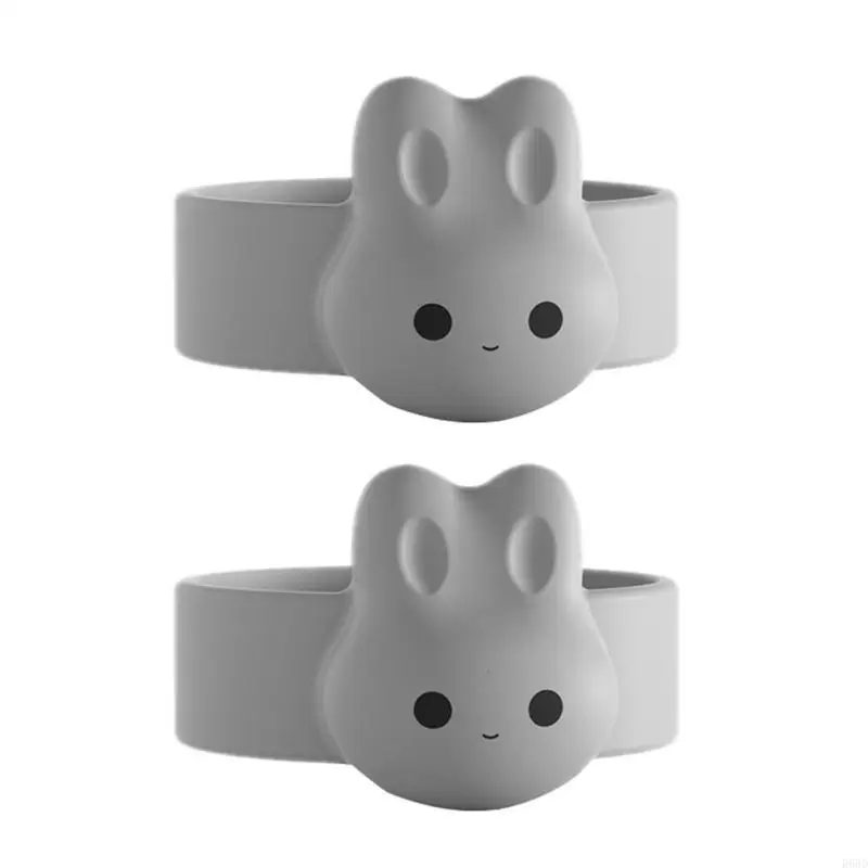 R66D Silicone Spoon Fixer Milk Powder SpoonScoop Holder Cartoon Rabbit Spoon Non-Stick Ring Baby Tableware Product