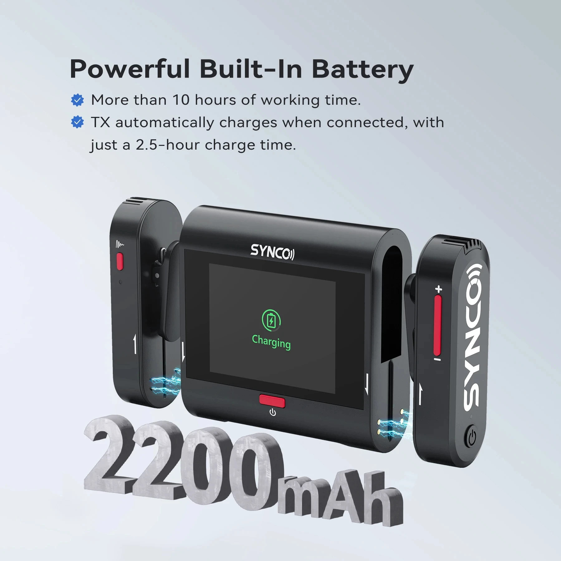 SYNCO G3 Pro 3 Channels Wireless Microphone 250m Communication Network Type-C Interface for Camera/Mobile Phone/Computer/Ipad