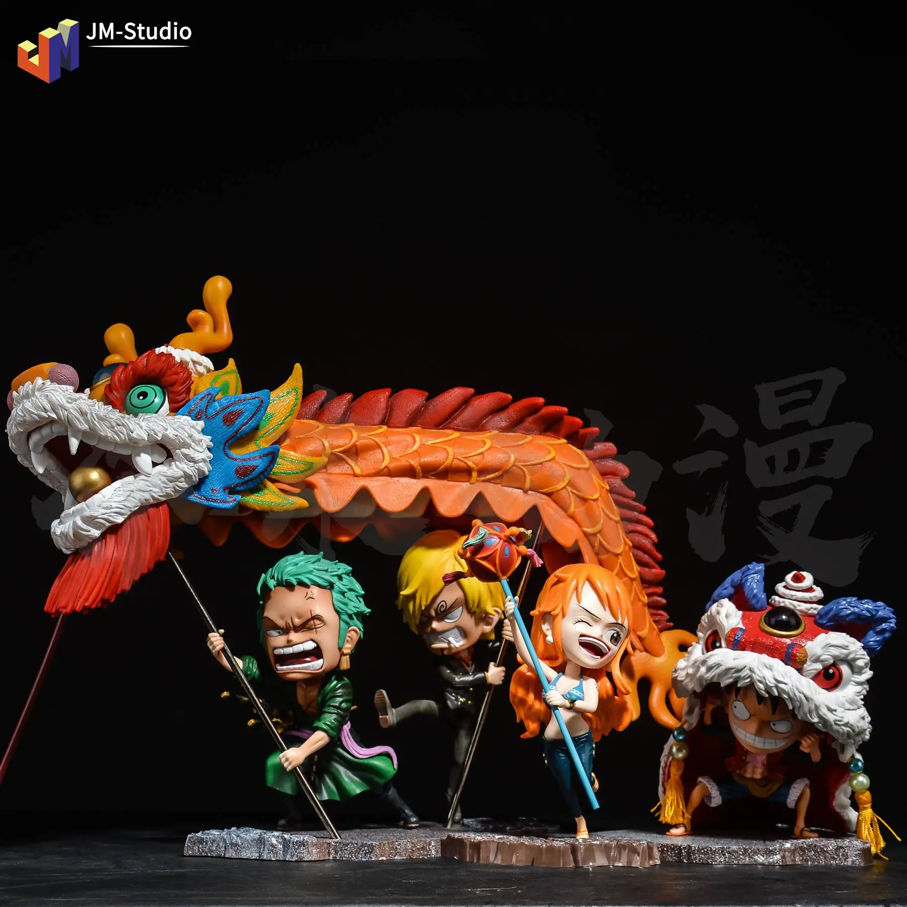 ONE PIECE gk Chinese New Year suit Spring Festival lion dance dragon dance full set limited edition Luffy Sauron figure model