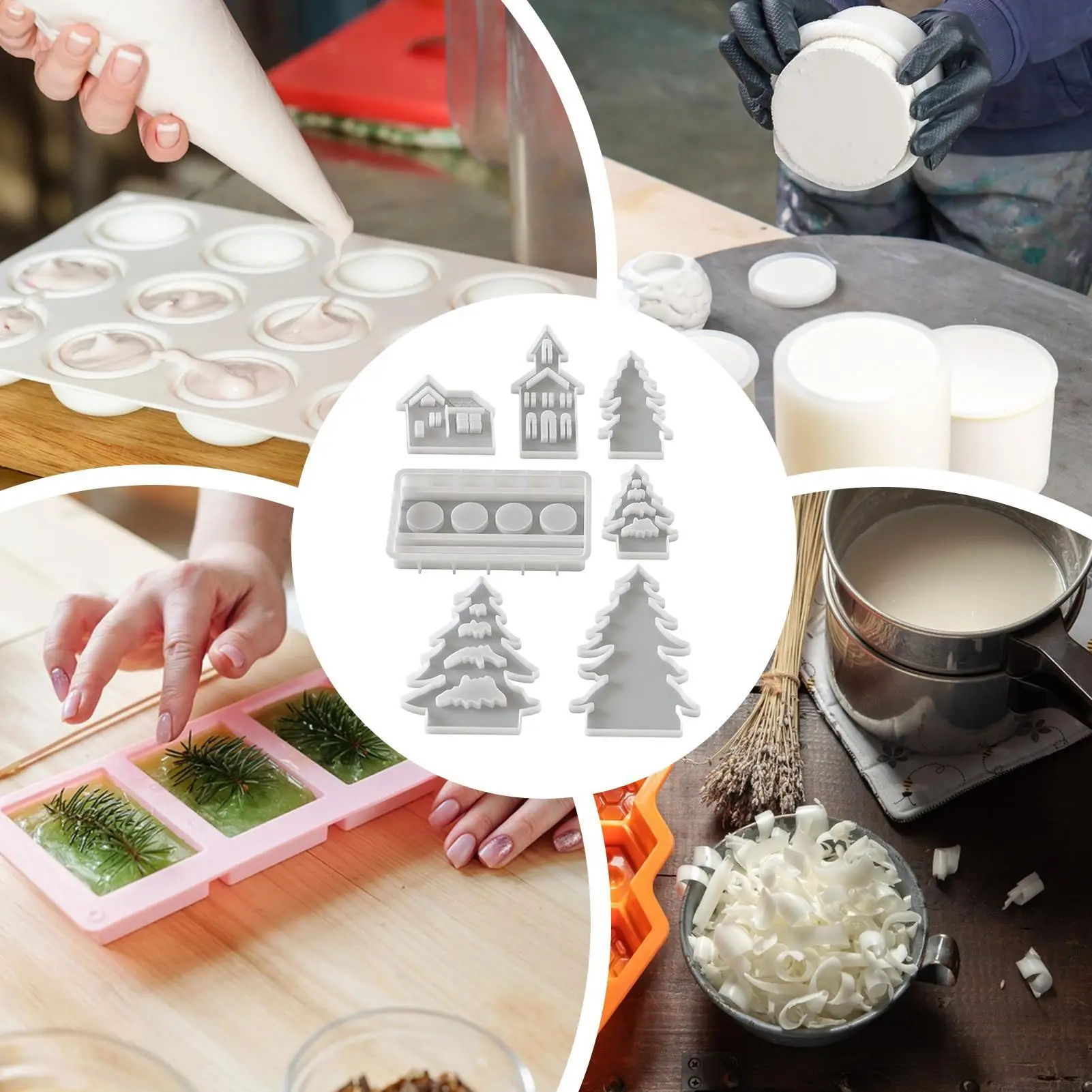 

Рождественская форма для подсвечника, форма для украшения дома на елку, силиконовая форма для рукоделия, легкосъемная форма для эпоксидной смолы, штукатурки