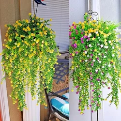 2/3/4pcs Artificial Hanging Flowers Fake Daisy Eucalyptus Flowers UV Resistant Plants For Indoor Outdoor Garden - wedding- Decor
