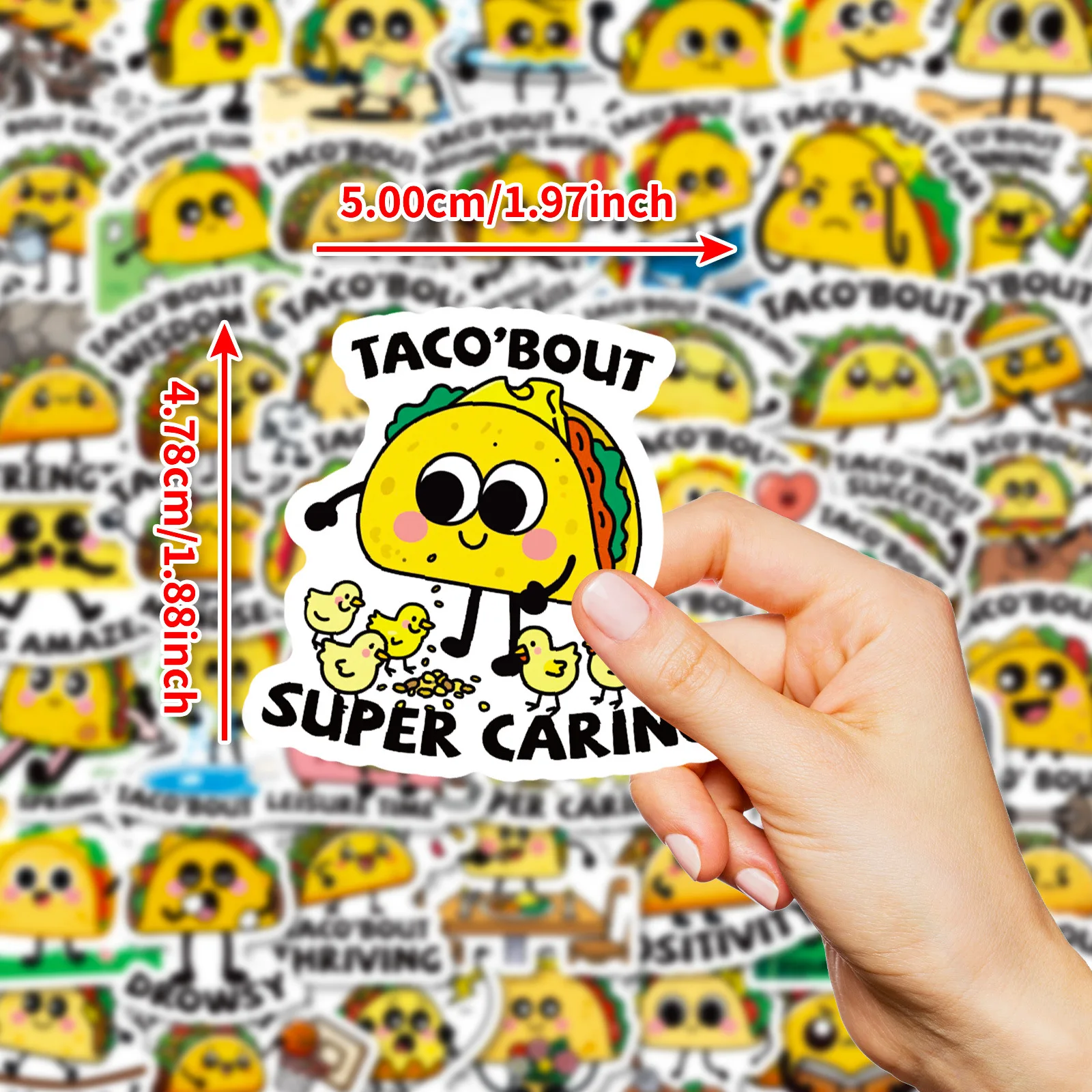 56 個のかわいいテキストステッカー、クリエイティブな漫画の食べ物/動物の装飾防水ステーショナリーステッカー