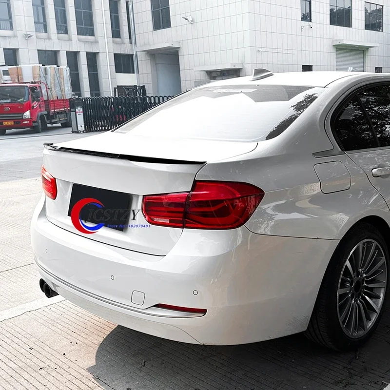 For BMW 3 Series F30 F35 M4 320i 325i 330i 2013-2019 M4 Style Rear Trunk Lid Black Carbon Spoiler Wings
