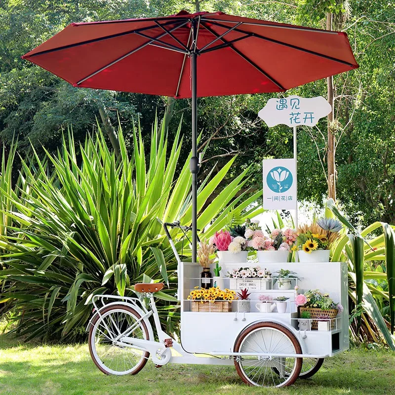 Shop window, garden shelf, outdoor trolley, flower house, float, shopping mall display, sales truck, street stall car