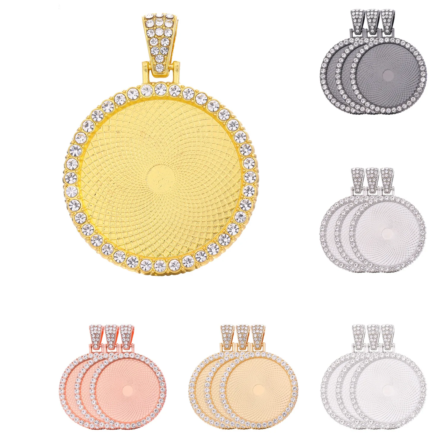 10 قطعة/الحقيبة 30 مللي متر الجولة التسامي الفراغات قلادة الحافة الصواني سحر مخصص صورة الذاكرة قلادة قلادة