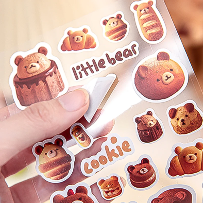 

Mr. Paper, Cute Animal Stickers 3 sheets/pack Kawaii Baking Dog Image PET Stickers Home Handbooks Scrapbook DIY Decoration Gifts