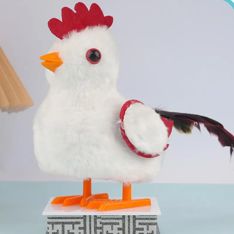 Chodzący kogut zabawka elektryczny kurczak animowana zabawka trzepocząca pluszowa nauka edukacyjna pluszowa lalka dla chłopców dziewcząt dzieci dzieci