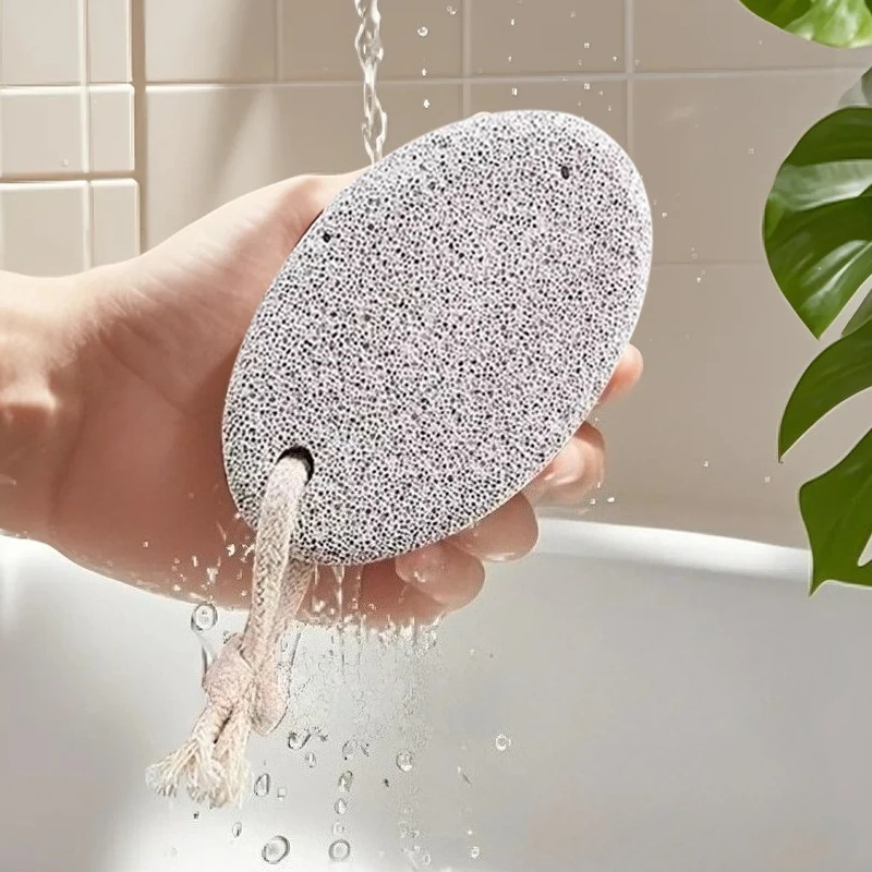 火山性軽石フットスクラバー - 角質やひび割れたかかとの除去のための天然角質除去石、滑らかな足のための楕円形研磨ツール