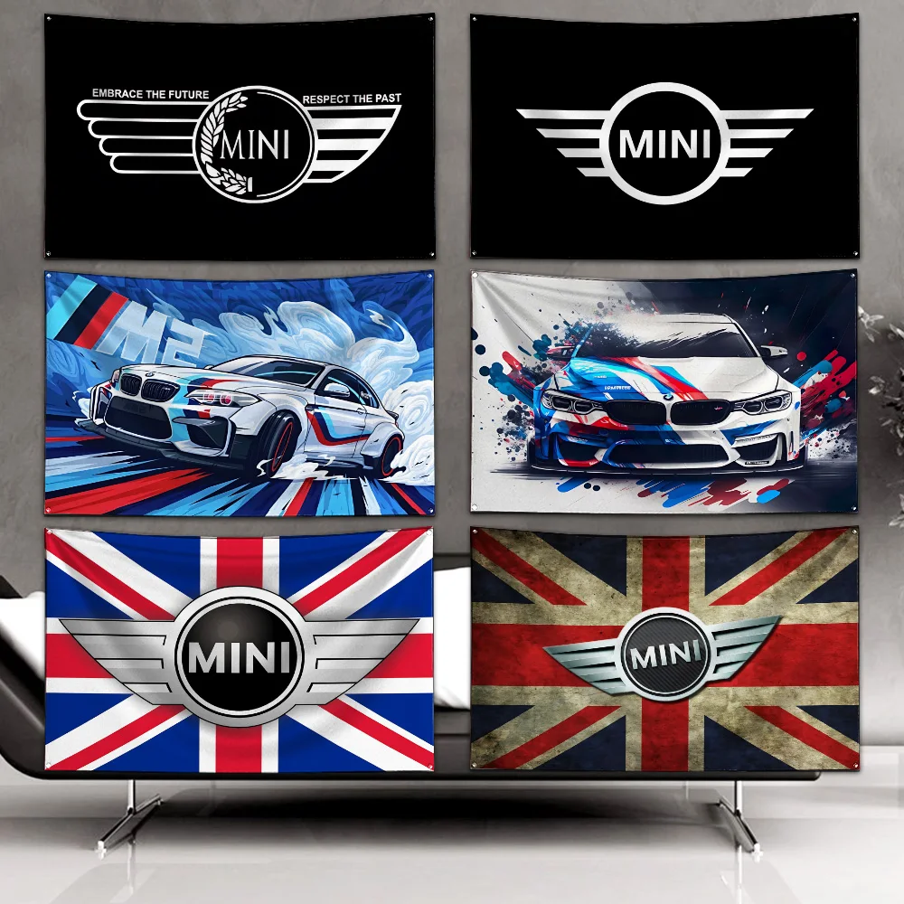 3x5 Ft Luxury sports car BMW S mini Flag Polyester Digital Printing Banner For Garage or Out door Decoration