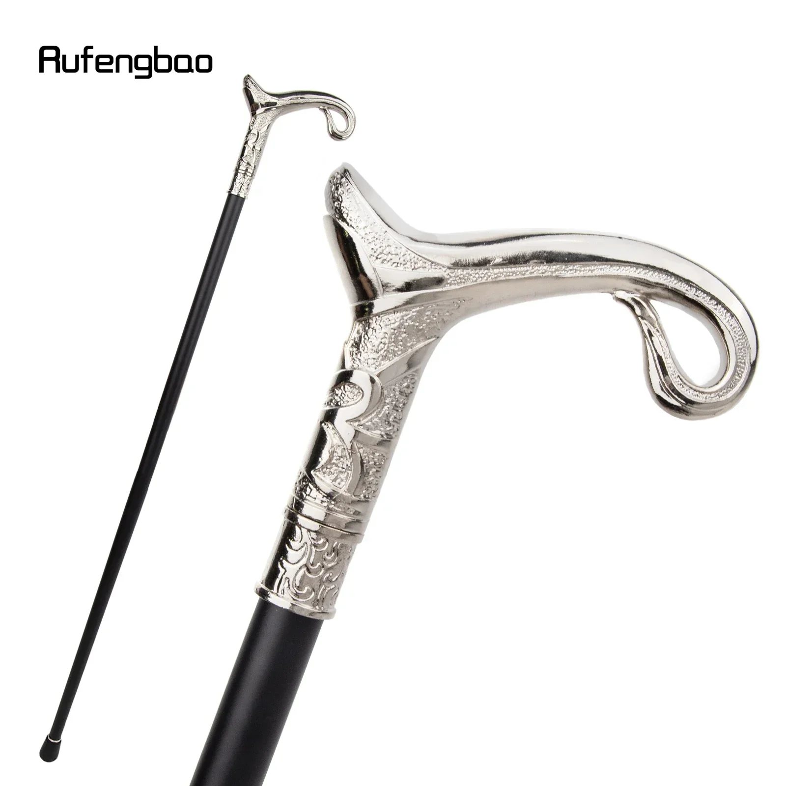 

White Luxury Curve Line Type Single Joint Walking Stick Decorative Cospaly Fashionable Walking Cane Halloween Crosier 93cm