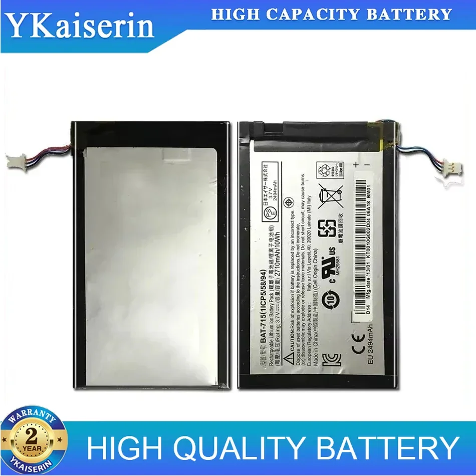 Battery BAT-715 (3 Cables Version) For Acer Iconia Tab B1 B1-A71 B1-710 2710mAh Tablet