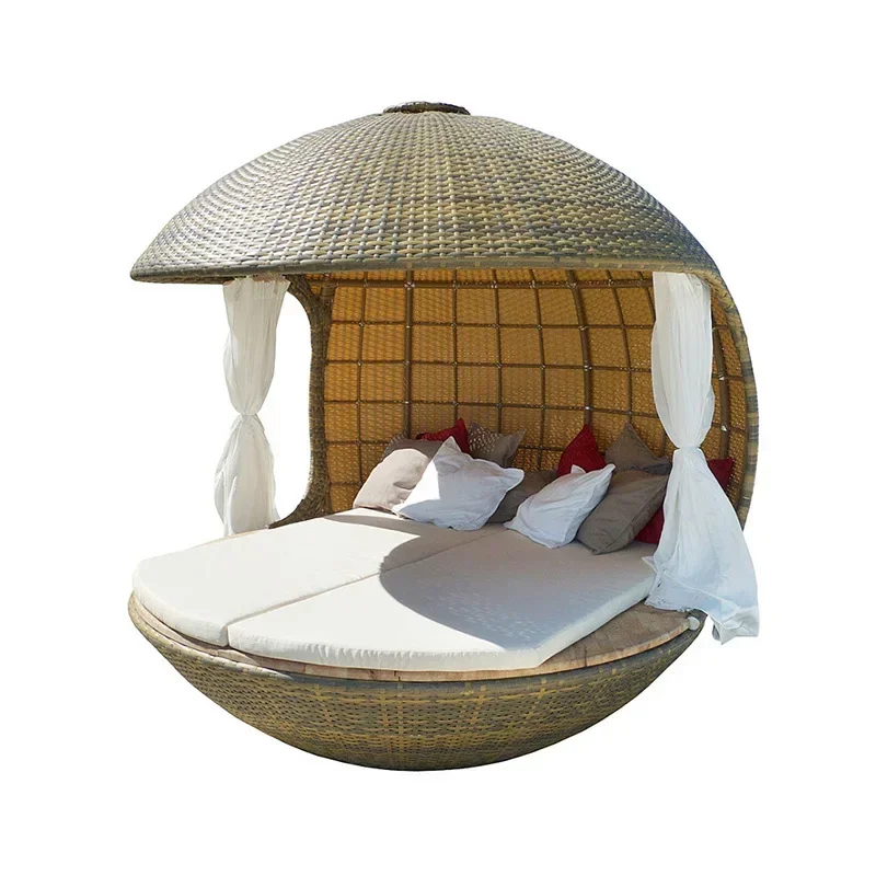 Outdoor rattan furniture, villa scenic spot, garden balcony combination, rattan sofa, swimming pool beach bed