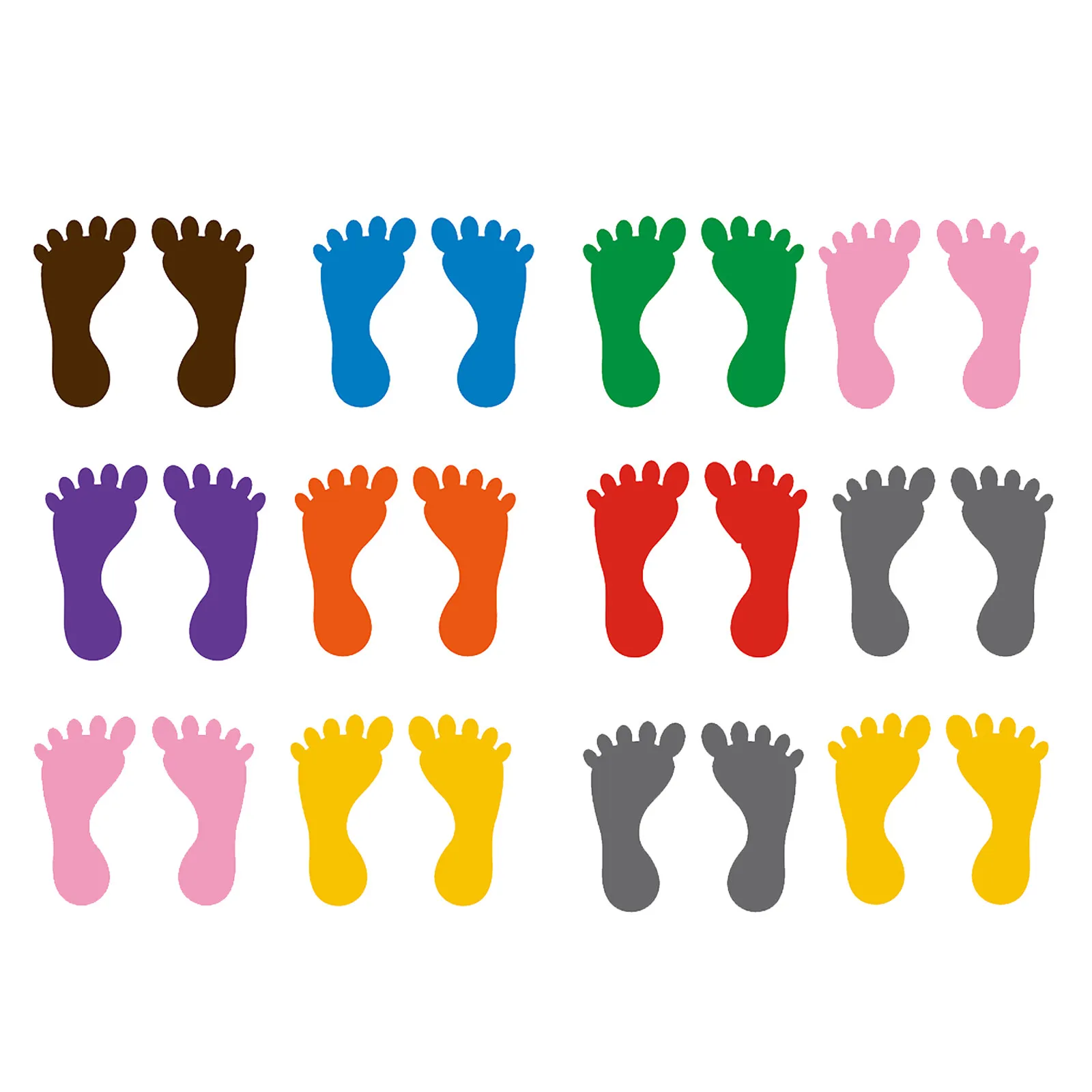 

12Pairs Waterproof Footprint Floor Stickers Foot-Shaped Non-Slip Adhesive Stickers for Bathrooms Bathtubs Kindergartens Pools