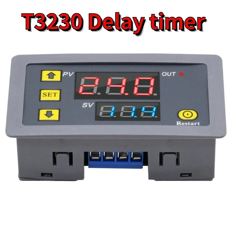 T3230 220V 24V 12VDigital relè di ritardo di tempo doppio Display a LED ciclo Timer interruttore di controllo relè di temporizzazione regolabile