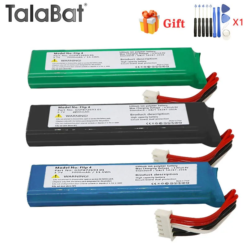 Upgrade 3.7V 3000/4200/7000mAh Battery GSP872693 01 + Tools For Bateria JBL Flip 4 Flip 4 Flip4 Special Edition