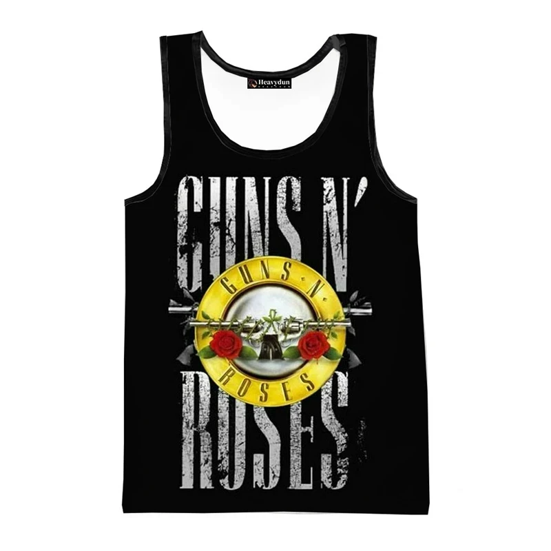 Popular Rock Band Men's Tank Top Classic Guns And Roses Sleeveless Shirt Hip Hop Trend Harajuku Man Vest Summer Unisex Loose Tee - Image 3