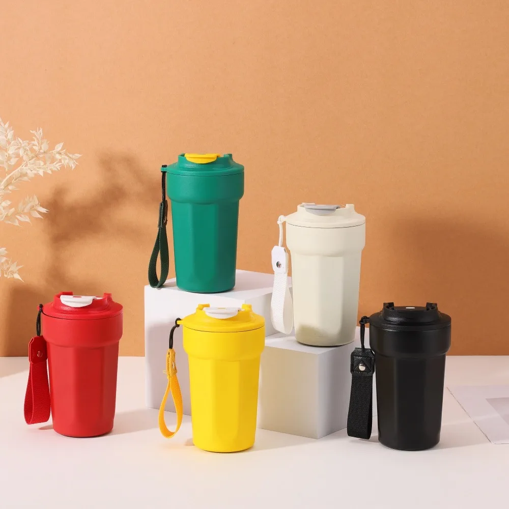 

Stainless Steel Eight-Angle Coffee Cup Large Capacity with Lid Vacuum Insulated Cup Portable Sports Cup