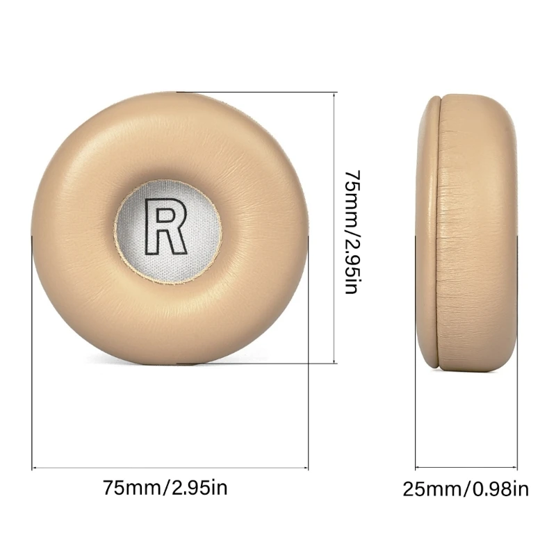 1 Paar Ersatz-Ohrpolster für Bang & Olufsen Beoplay H8i Kopfhörer, runde Ohrpolster aus Lammleder – Detail 6