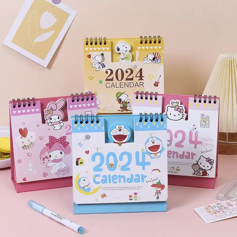 

2023-2024 Desktop Cartoon Desk Calendar Cute Ins Style Student Office Note Card Desktop Decoration