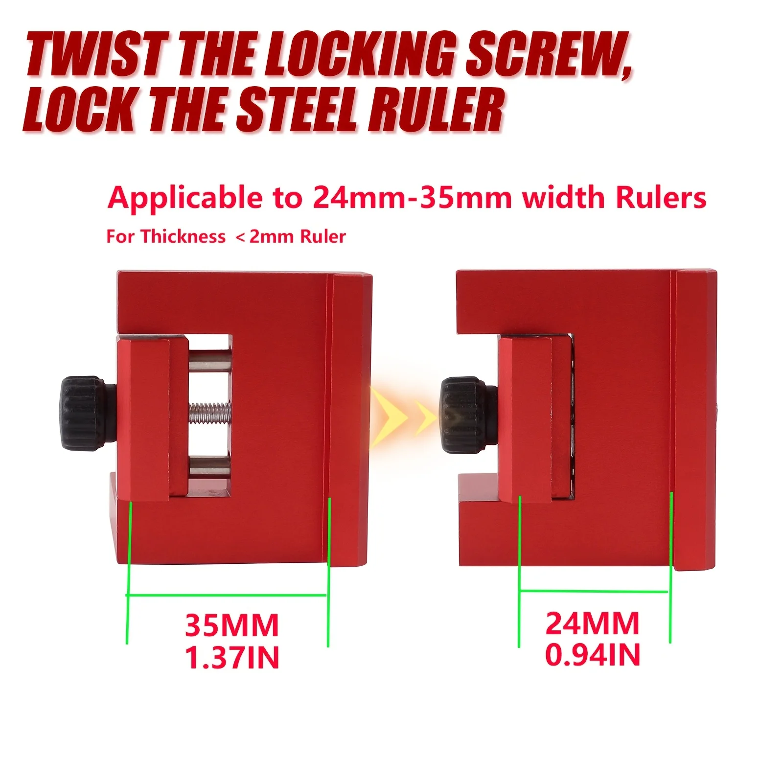 Steel Ruler Scribing Positioning Block - Aluminum Angle Scriber Line Marking Gauge,DIY Carpentry Scriber Measuring Locator