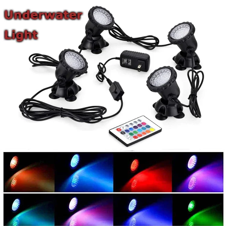 1-6 Bulb Sets LED Underwater Light IP68 RGB Lamp Underwater Spot Light Remote Control for Swimming Pool Fountains Pond  Aquarium