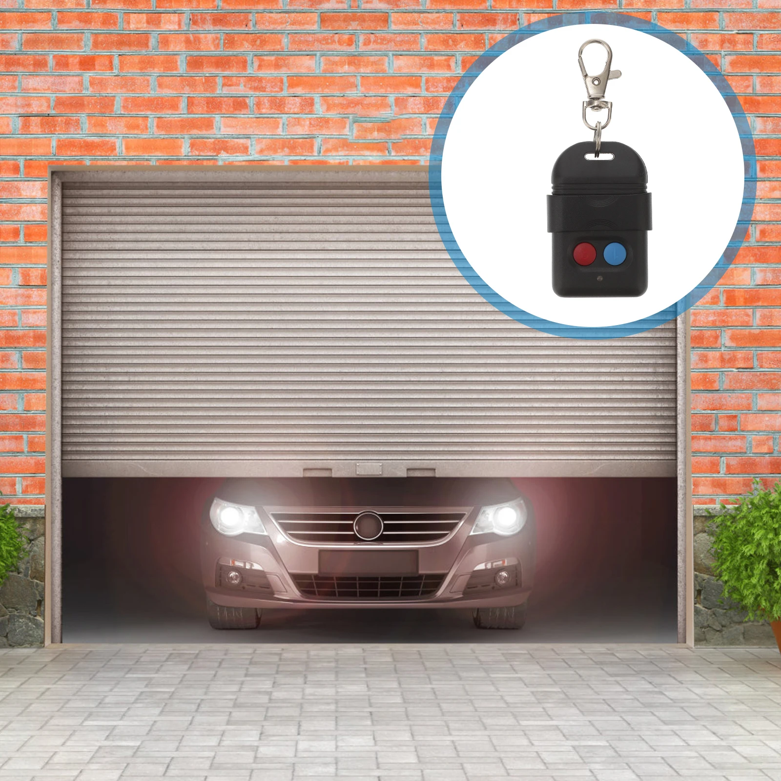 

Remote Control Key Fob 2-Button Garage Door Opener 433MHz Effective Range 100M
