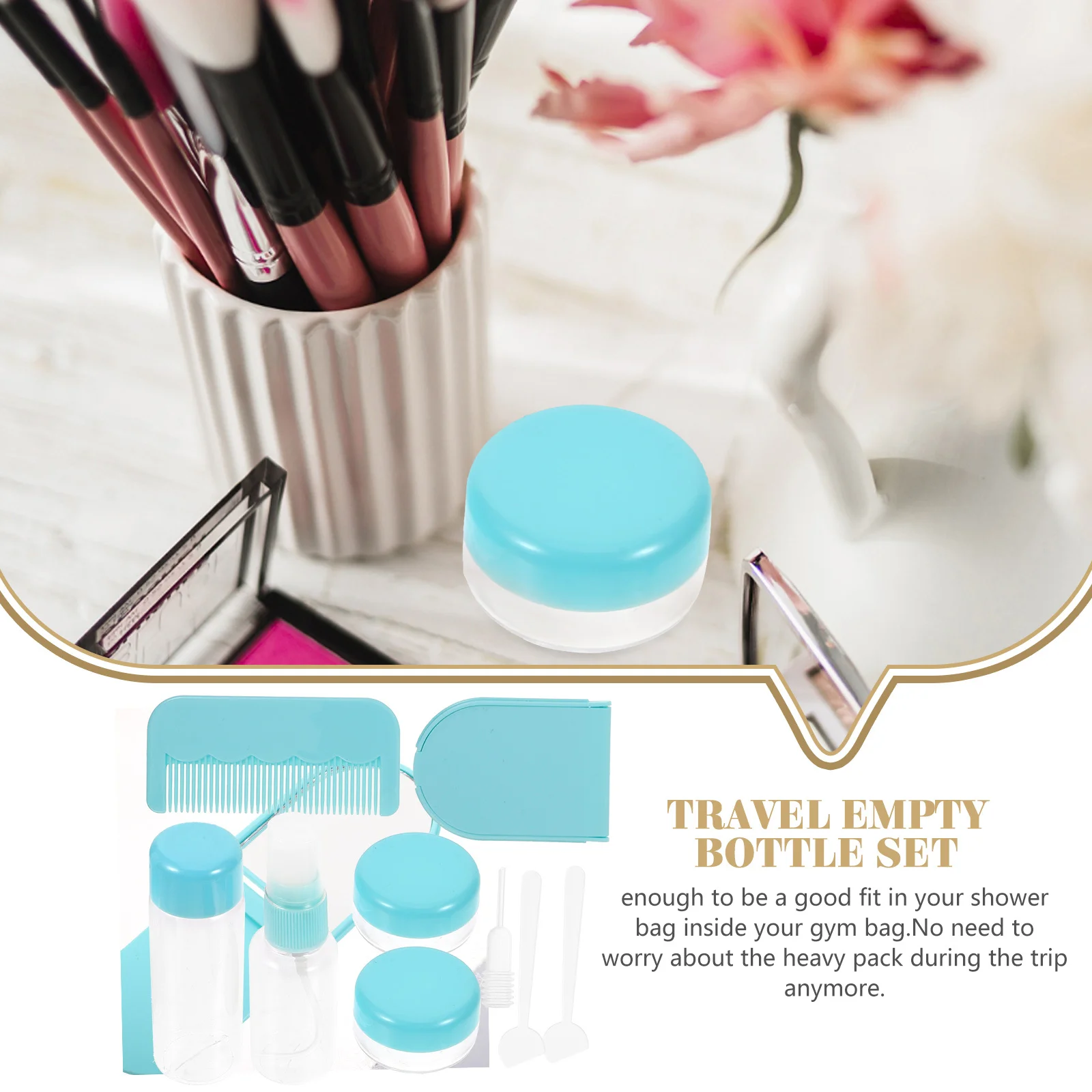 

10 in 1 Travel Bottles Refillable Portable Toiletry Container Set for Shampoo Lotion Soap Leakproof Travel Organizer