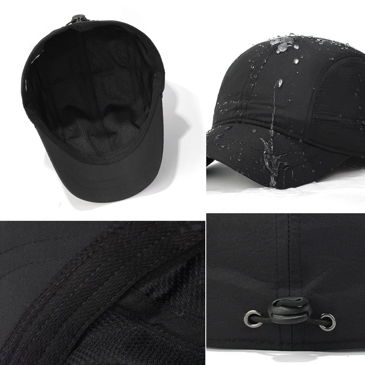 Short-Brimmed Solid Color Baseball Cap Outdoor Quick-drying Golf Fishing Hat Summer Breathable Adjustable Sun Protection Hats